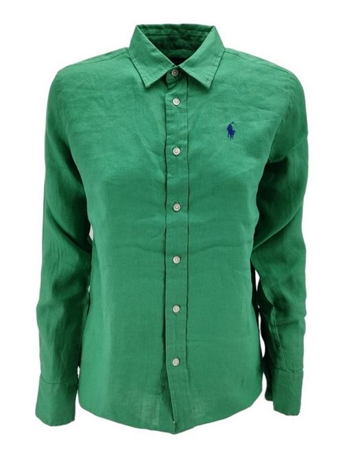 Camicia donna lino verde Ralph Lauren | 211920516013